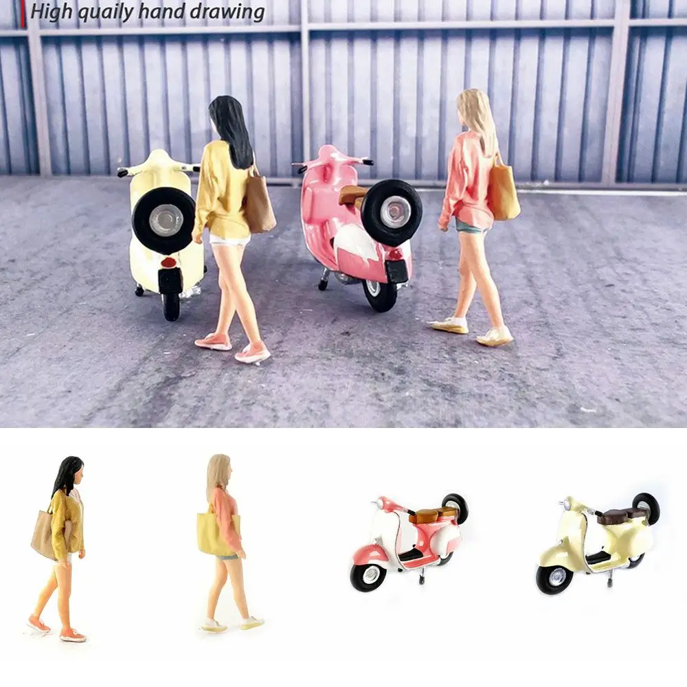 

RM1:64 Matching Scene Home Decor DIY Figurines Miniatures Decoration Crafts Vintage Motorcycle Doll Accessories