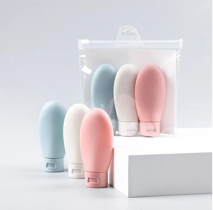 

TECHOME 3pcs/set Korean Style Travel Bottle Portable Essence Shampoo Gel Shower Bottles Skin Care Container Silicone Bottles