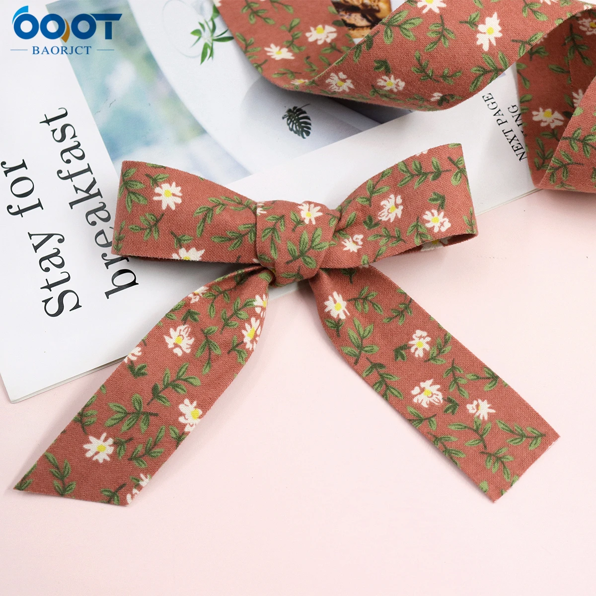 Двусторонняя Цветочная утолщенная тканевая лента 5 ярдов 50 мм сделай сам зажим