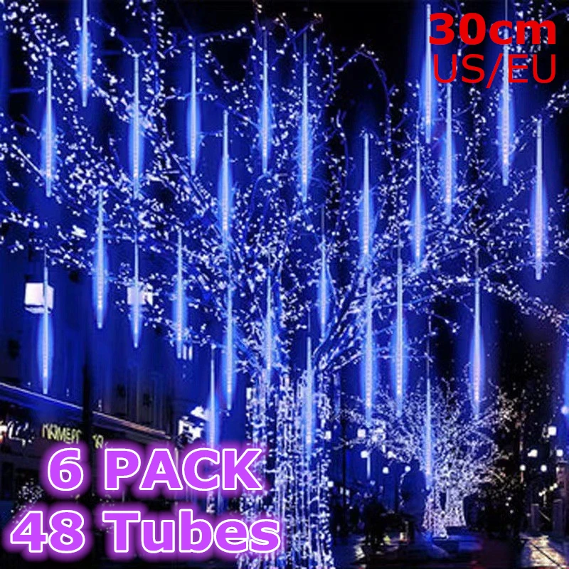 

Outdoor LED Meteor Shower Lights Falling Rain Drop Fairy String Light Waterproof for New Year Christmas Party Garden Decorations