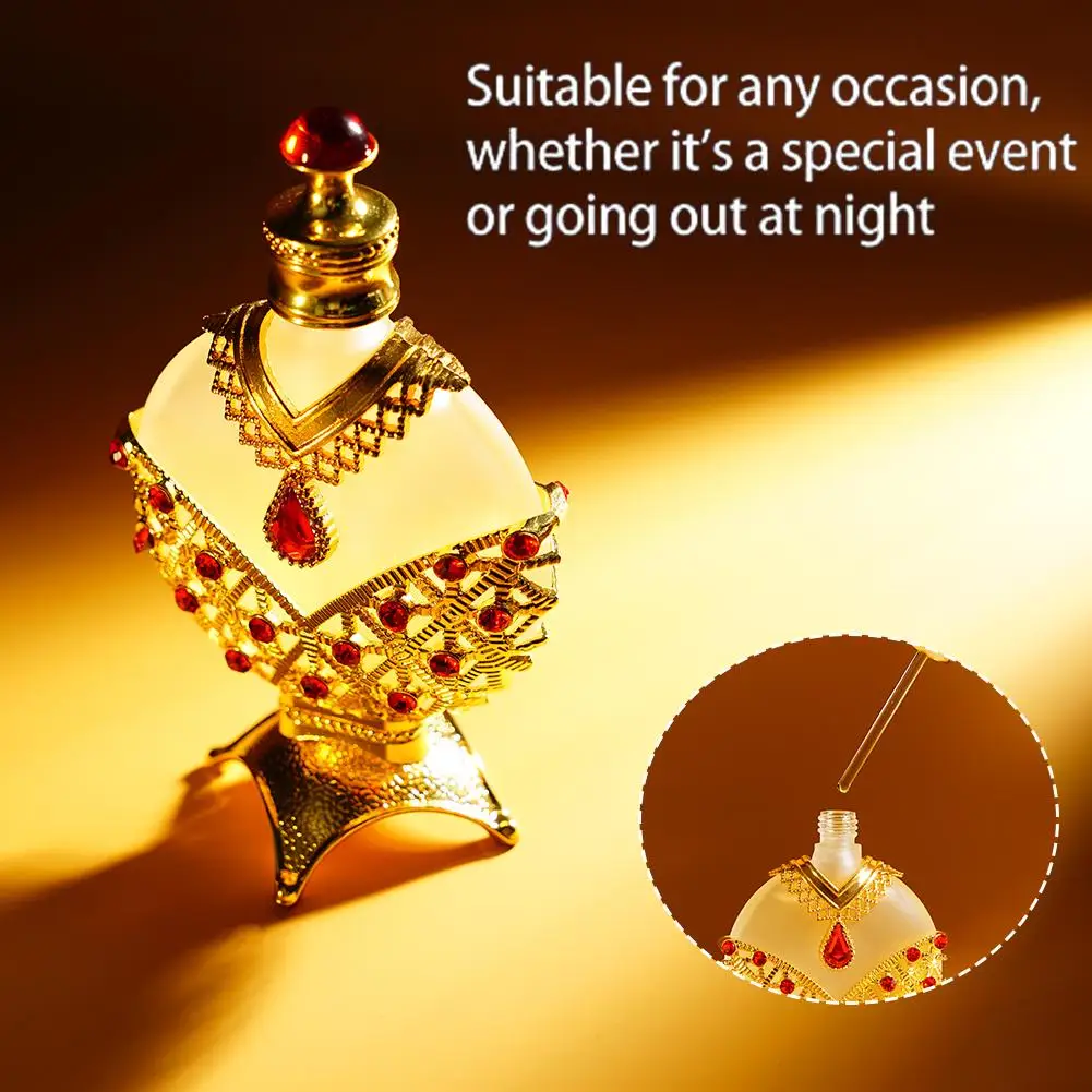 

12/35ml Vintage Metal Perfume Bottle Fancy Arab Style Essential Oil Bottles with Glass Dropper Cosmetic Container Decoration