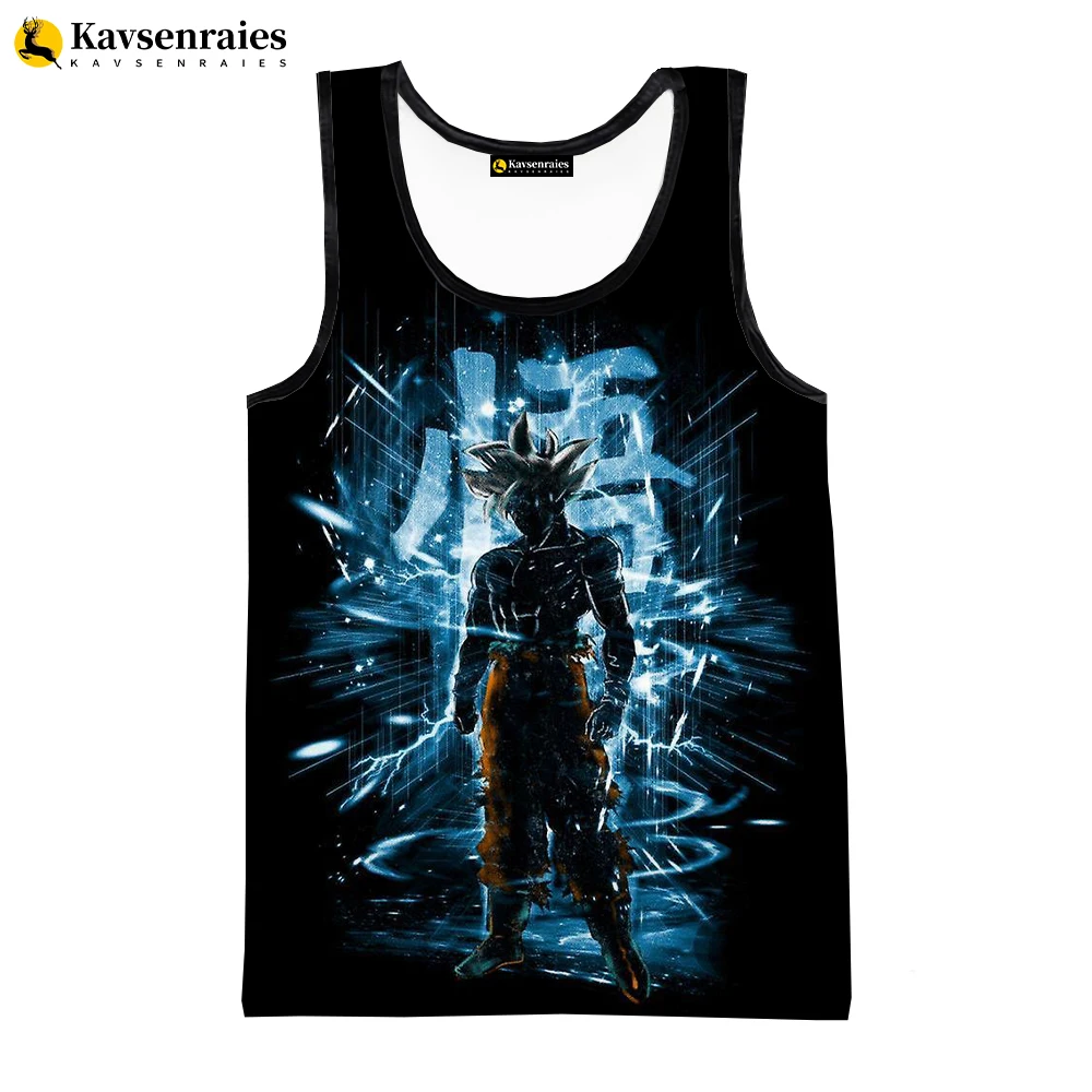 

Лидер продаж 2022, черный жилет Goku с объемным рисунком из аниме, модные повседневные майки для мужчин и женщин, топы для мальчиков и девочек, де...