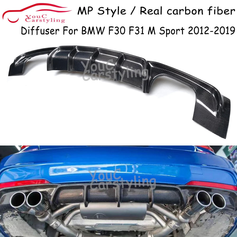 Фото Диффузор заднего бампера MP Style из карбона/пластика ABS для BMW 3 серии F30 2012-2019 320i 328i 330i 335i Sports M Package №1