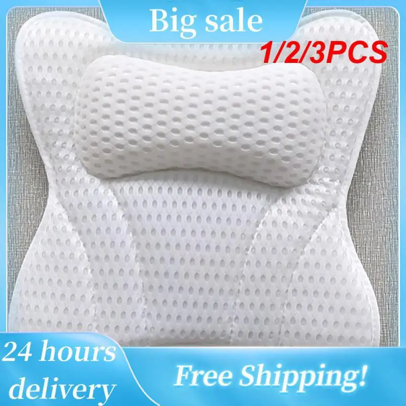 

1/2/3PCS Spa Pillow Butterfly Fatigue Relief 6 Suction Cups Easy Clean Antiskid Bathtub Accessories Bathtub Pillow 300g Soft