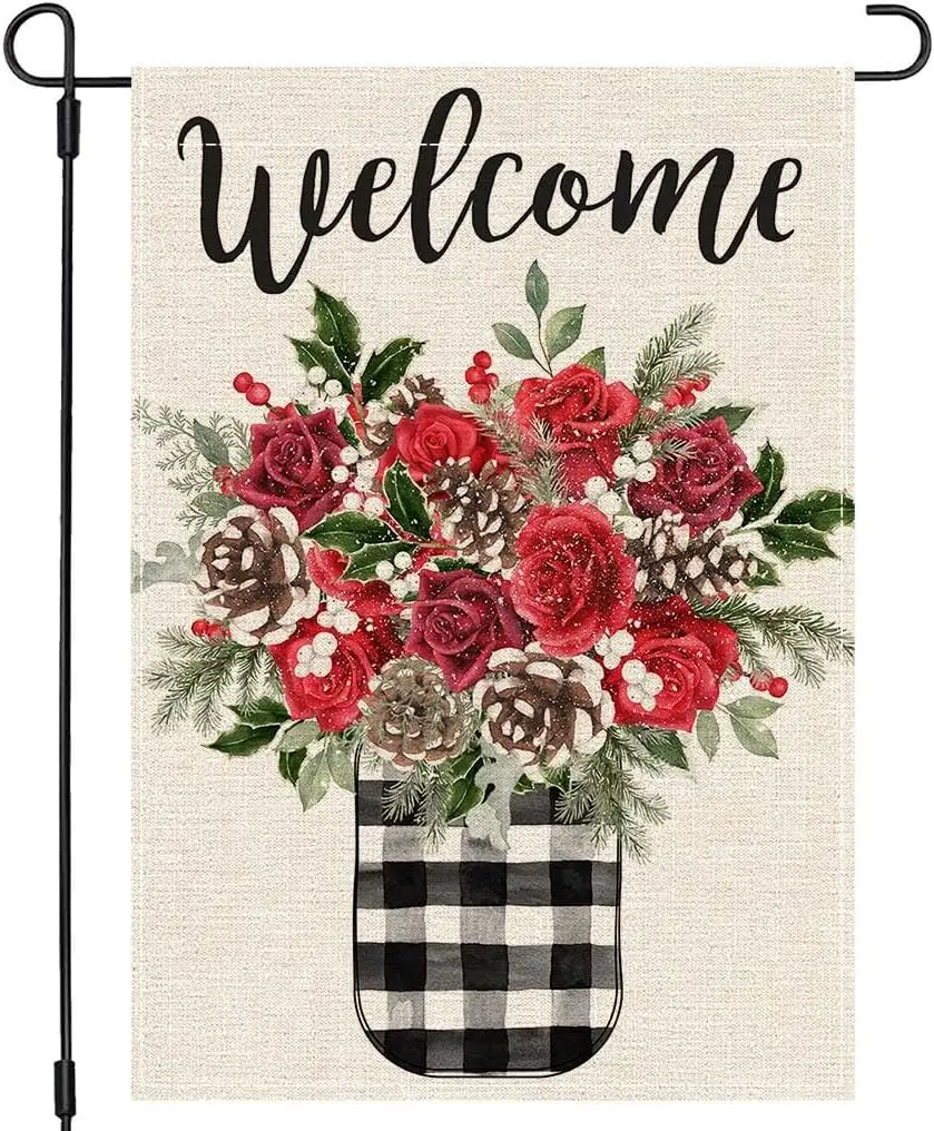 Зимний садовый флаг PANDICORN 12x18 дюймов