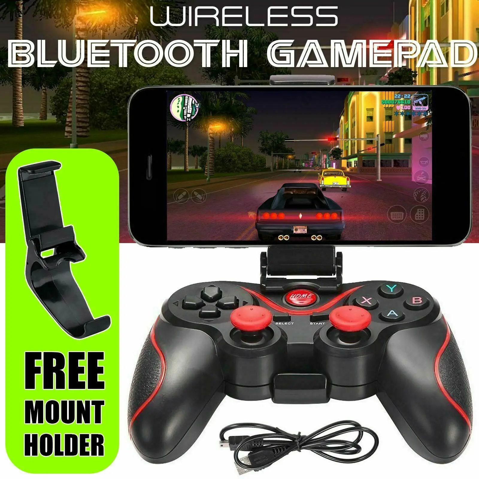 

Wireless Bluetooth Game Controller Handle Gamepad Mobile For Android iPhone New