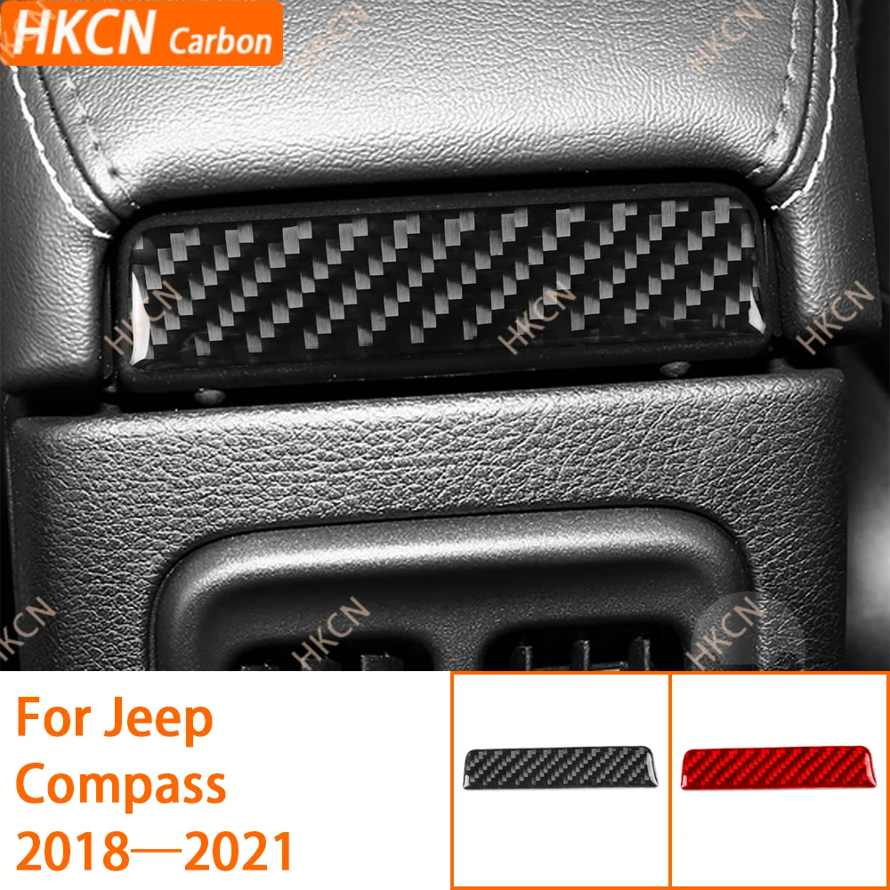 Фото Наклейка из углеродного волокна для Jeep Compass 2018-2021, наклейка на верхнюю панель воздуховода заднего сиденья, наклейка на панель воздуховода, аксессуары для интерьера автомобиля №1