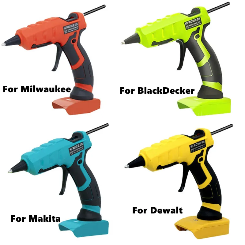 

Hot Melt Glue Gun For Makita/DEWALT/BlackDecker/Milwaukee 18V Lithium Battery Electric Repair Tool With 30pc 7mm Glue Sticks