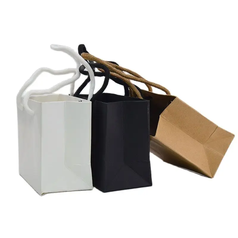 40 шт./лот белая/черная Высококачественная бумажная Подарочная сумка с ручкой для