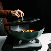 octagonal medical stone non stick pan household wok pan gas stove induction cooker universal kitchenware
