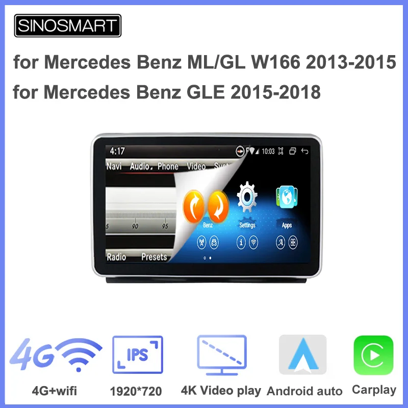 

Sinosmart Car GPS Multimedia Navigation for Mercedes Benz ML/GL W166 2013-2015 for GLE 2015-2018All OEM Features Retained