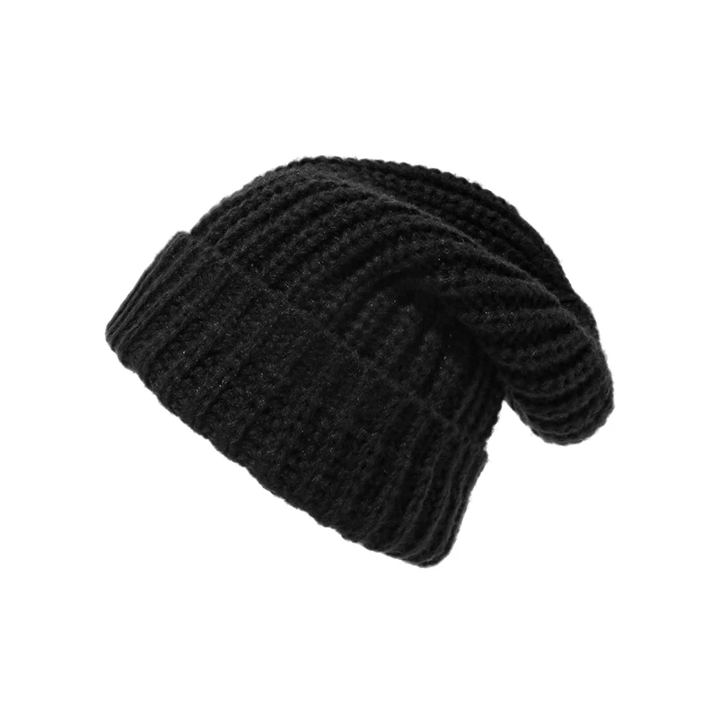 Big Head Circumference Knitted Hat Men's Winter All-Match Warm Beanie Korean Ins Pile Sle Woolen Cap Women Make Your Fa...