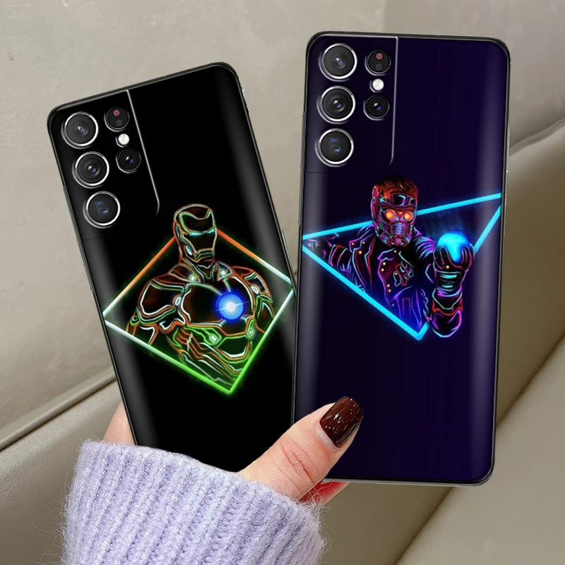 

Marvel The Avengers Iron Man Phone Case For Samsung Galaxy S22 S21 S20 Ultra FE 5G S22 S10 10E S9 Plus Liquid Silicon