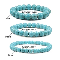 natural bracelet 8mm turquoise stone beads bracelet bangle for diy jewelry women and men present amulet accessories
