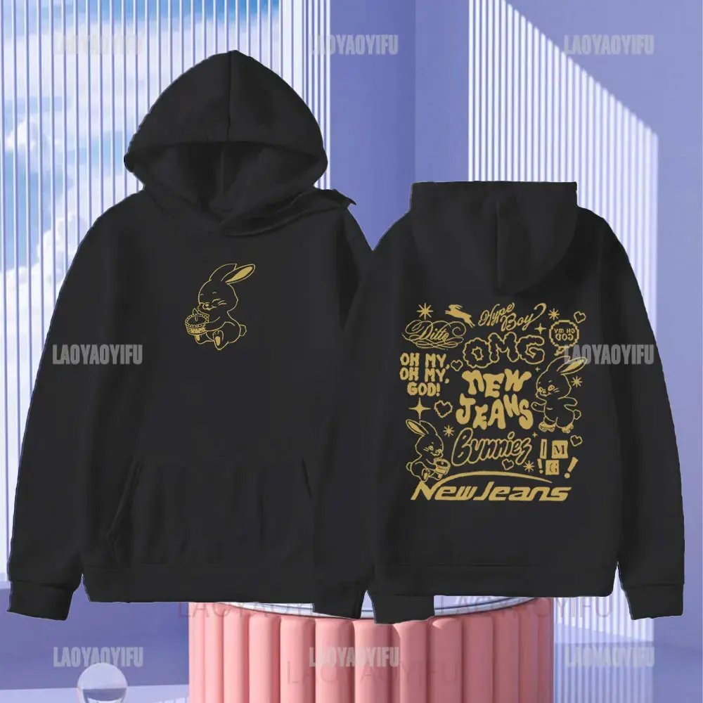 Корейские новые джинсы с принтом кроликов повседневный спортивный костюм Kpop