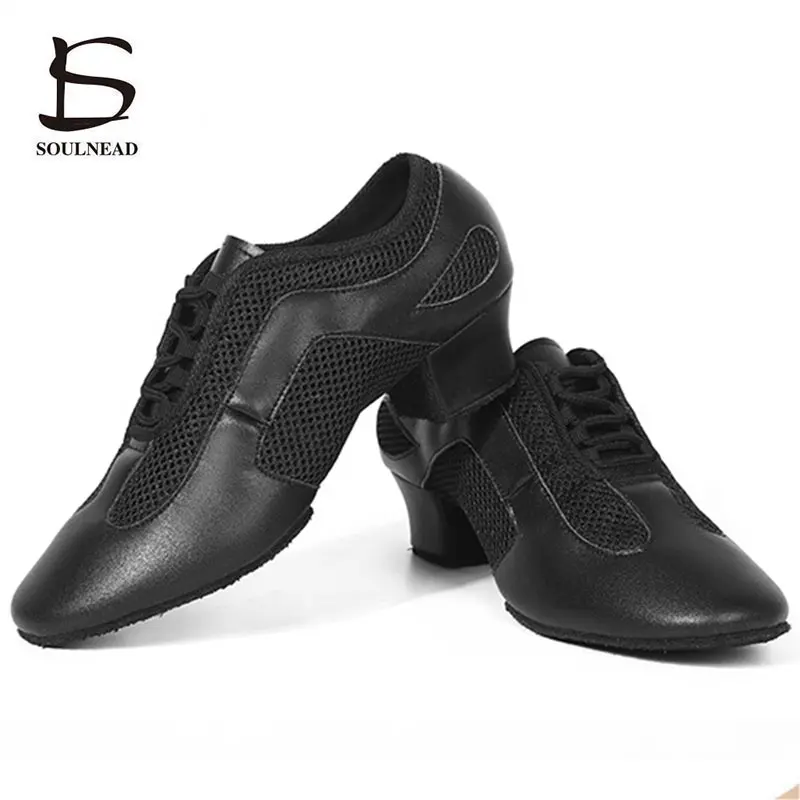 Latin Dance Shoes Women Jazz Ballroom Female Salsa Dancing Shoe Middle Heel 3 5 cm Modern Tango Training Ladies Dance Sneakers