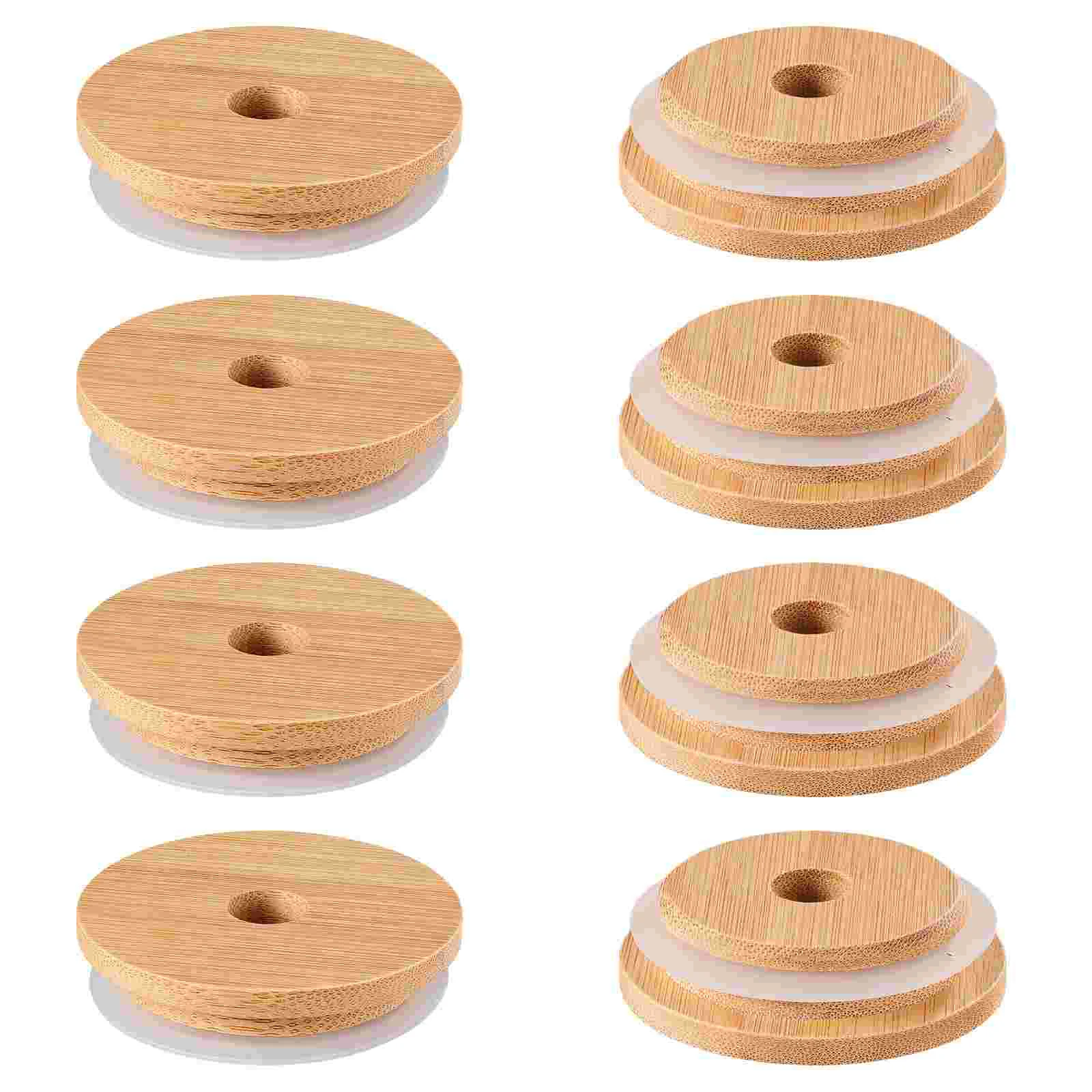 

Lidlids Jar Bottle Sealingmasoncover Wooden Mouth Covers Hole Cup Wood Canister Can Beer 70Mm Strawwide Canning Jars Regular