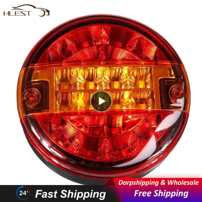 

Turn Signal Lamp 12v 24v Universal Led Light Super Bright Waterproof Round Hamburger Lamps 20-led Tail Light Car Accessories