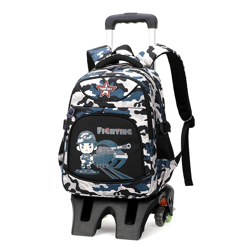 2022 kids Wheeled Backpacks Removable Children School Bags With 3 Wheels Stairs Kids boys Trolley Schoolbag Luggage Book Bags