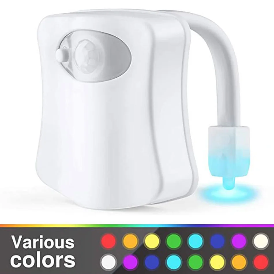 

8/16 цветов, унитаз, задняя фотовспышка, унитаз, умный датчик движения PIR, туалетный фонарь для ванной комнаты