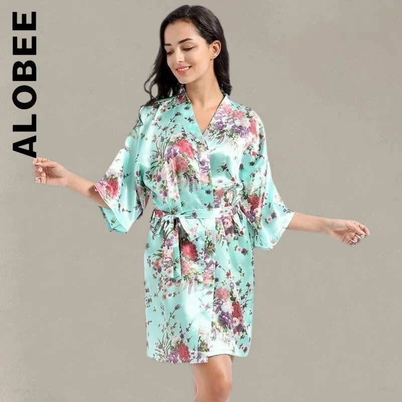 

Alobee Pajamas Women Fashion Soft Pyjamas Ladies Floral Satin Kawaii Simple Two Piece Set Luxury Clothes Female Underwear