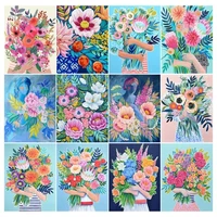 ruopoty 60x75cm painting by numbers diy gift for adults with frame flowers paint by number unique handmade home decors artwork