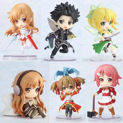 

Anime 6pcs/set Sword Art Online Yuuki Asuna Swimsuit Cute Ver. Sexy Girls PVC Action Figure Model Toys 6cm