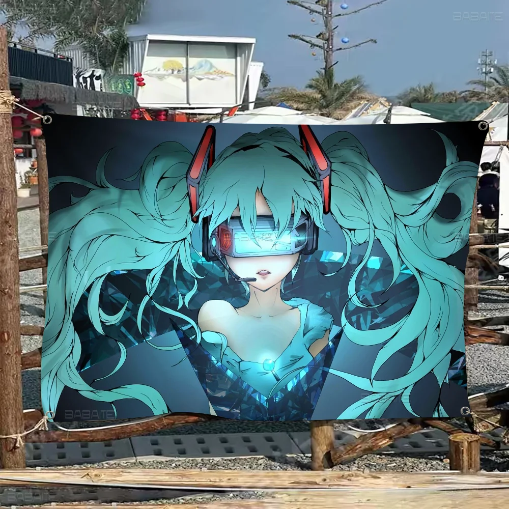 Милый-H-Hatsune M-Mikues DIY флаг для семейной группы фото гостиной дома и общежития декор