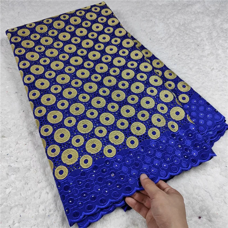 

Швейцарская Ткань 5 ярдов, новейшая вышивка из тяжелых бусин, африканская вуаль из 100% хлопка, кружево, популярный Дубайский стиль для свадеб...