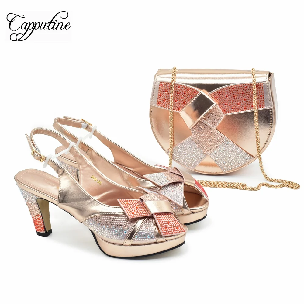 Оранжевая женская обувь и комплект сумок в африканском стиле женские сандалии на