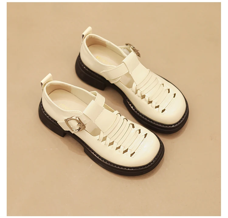 

Retro Woman Shoes Female Footwear Round Toe Oxfords All-Match Knitting Flats Casual Sneaker Modis Dress On Heels Leather New 202