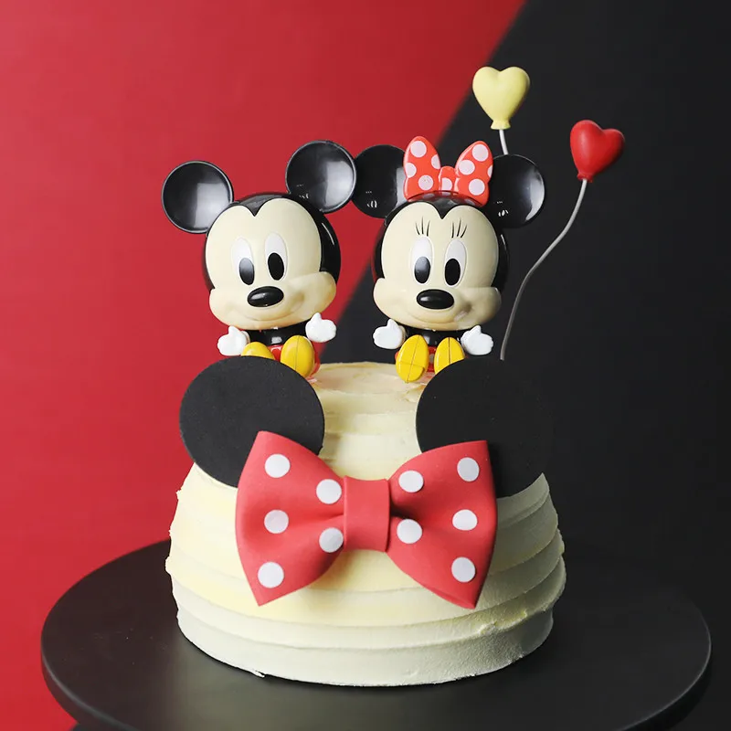

Mickey Mouse Minnie Anime Figure Cake Decoration Mickey Minnie Cartoon Action Figure Toy Birthday Cake Deco Home Baking Toys
