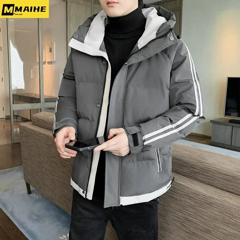 Новинка 2024 зимняя пуховая куртка из хлопка повседневная мужская Свободная