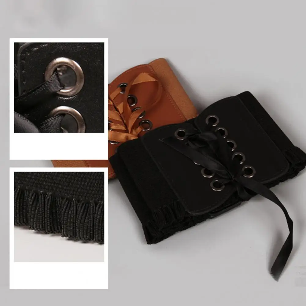 

Women Dress Belt Chic Bow-knot Pleated Edge Dress Belt Waistband Bandage Bow Waistband