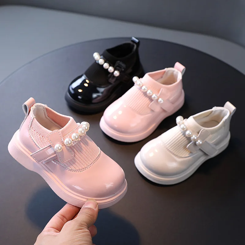 

New Fashion Bow Children Shoes for Baby Girls Soft Bottom Socks Shoes Kids Girls Princess Dress Shoes Toddler Dance Sneakers 1-6