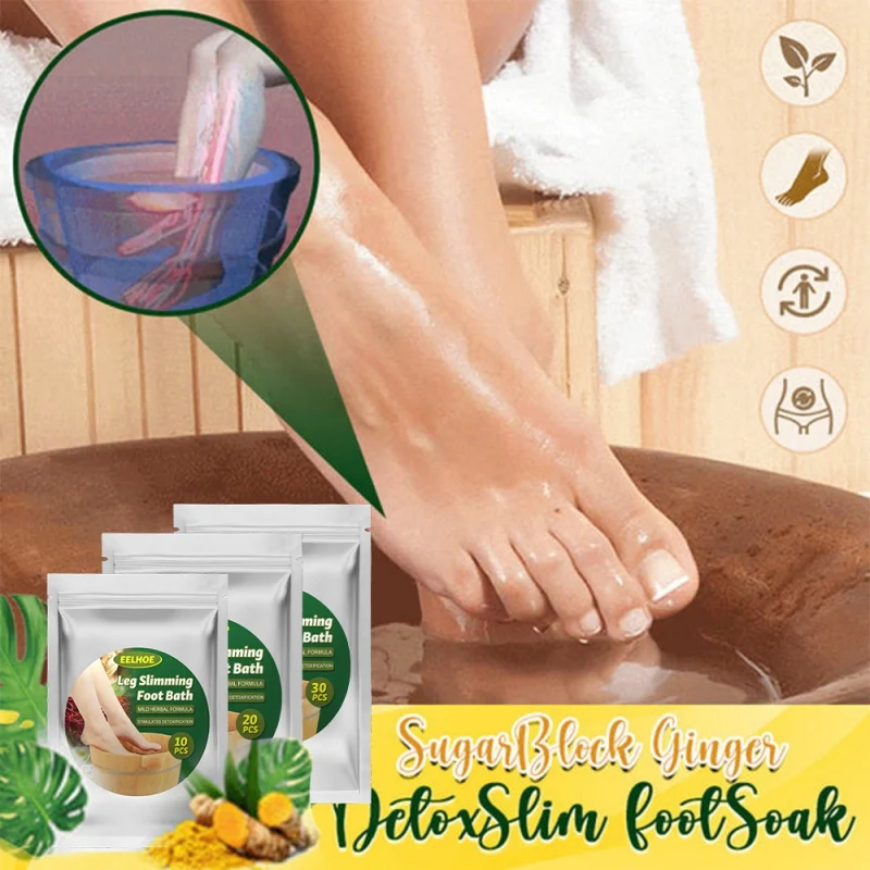 

10Pcs/20Pcs/30Pcs Leg Slimming Foot Bath Soak Relieve Muscles Wormwood Ginger Lymphatic Drainage Detoxification Stress Relax