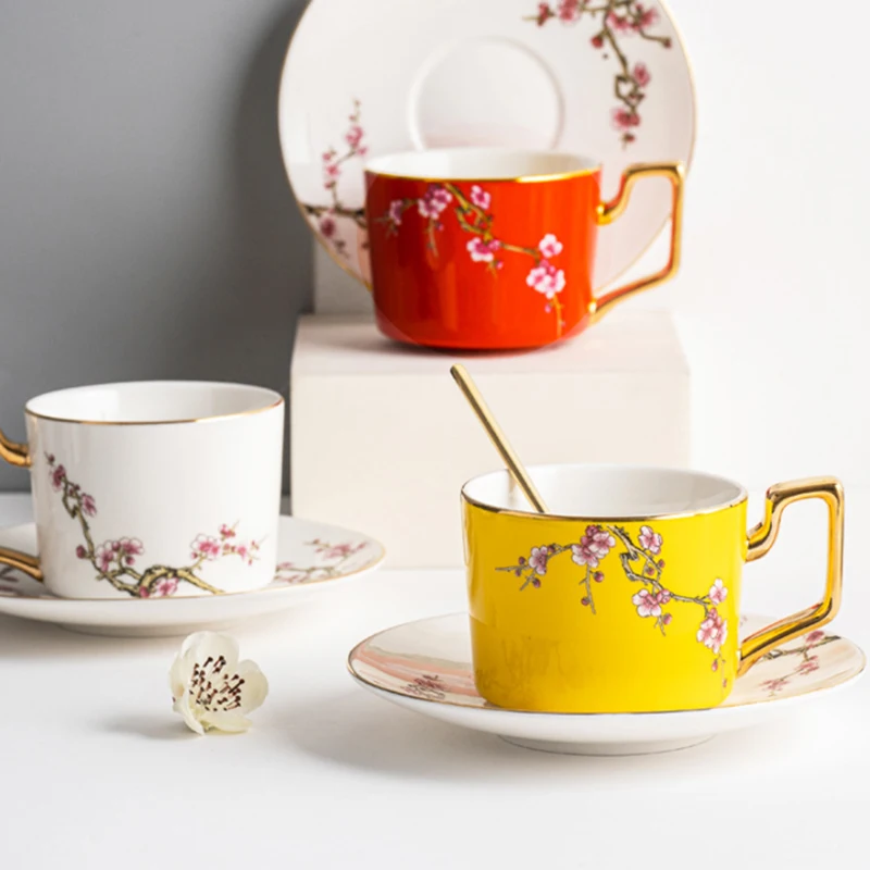 Высококачественные кофейные чашки из костяного фарфора 180 мл цветные