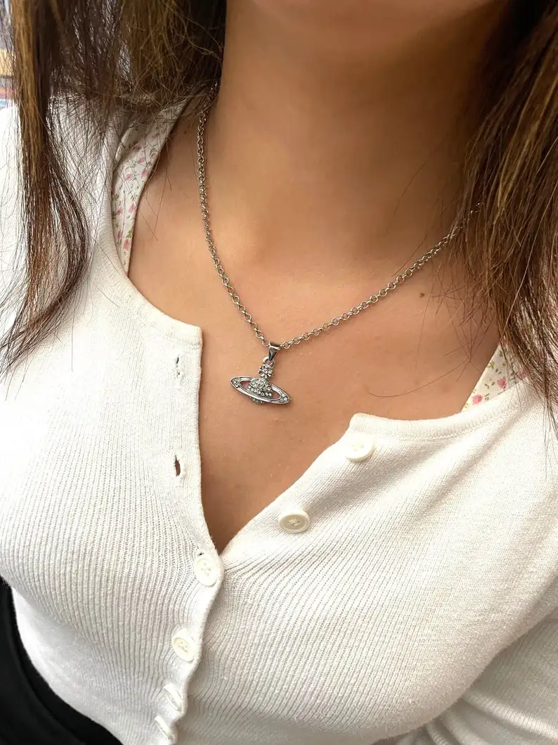 

Frilly Heart Necklace Custom Made to Order gold silver