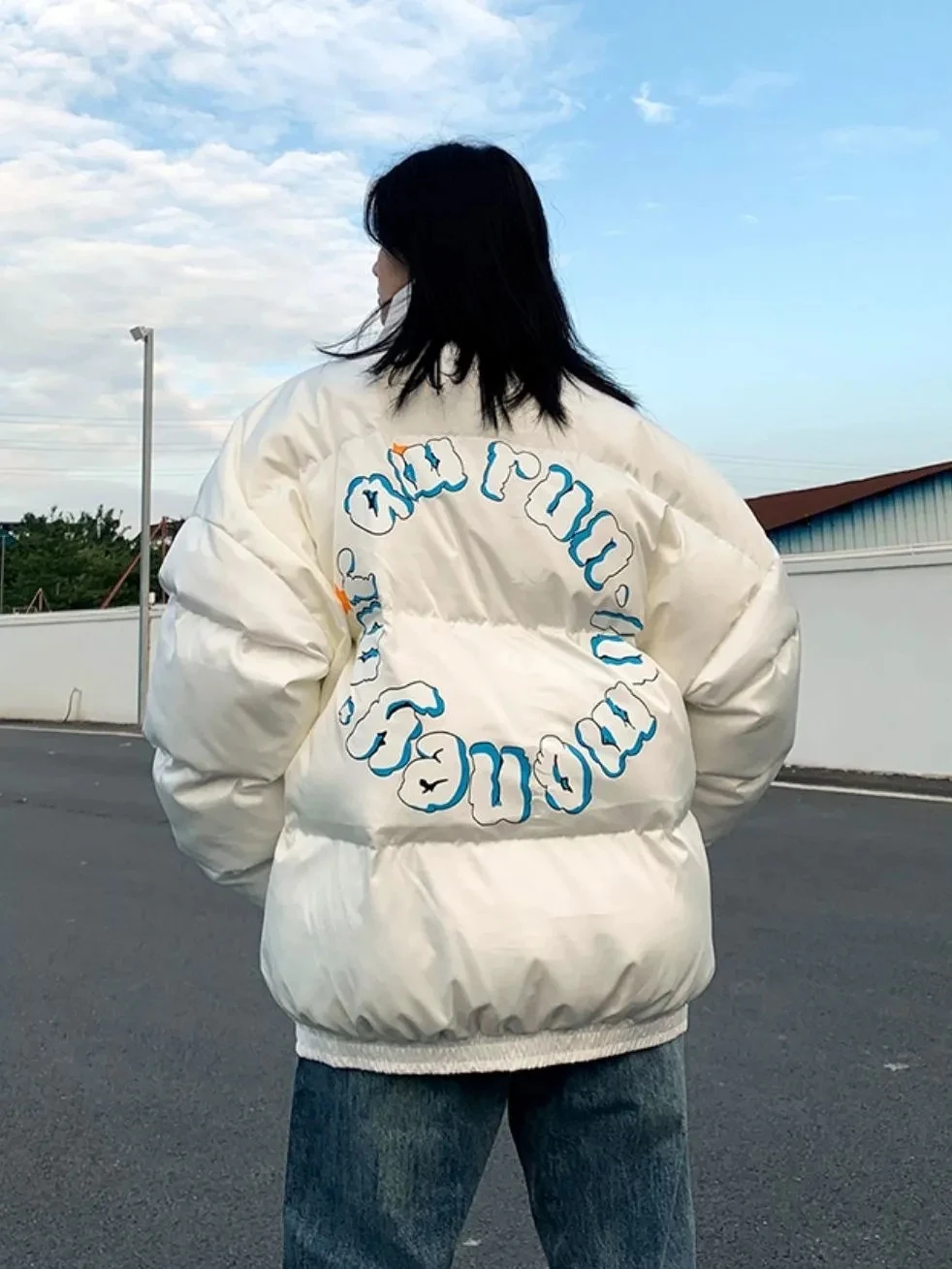 Пуховик женский из хлопка Осень-зима 2023 новое хлопковое пальто с принтом в