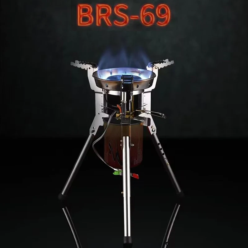 

BRS-69 уличная газовая плита для кемпинга высокой мощности 4360 Вт, портативная складная горелка, ветрозащитная горелка для кемпинга и пикника, ...