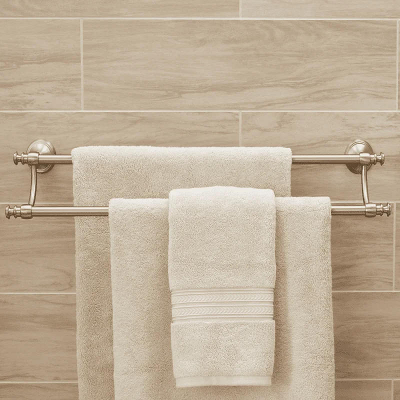 

24" Double Towel Bar, Satin Nickel Towel Holder