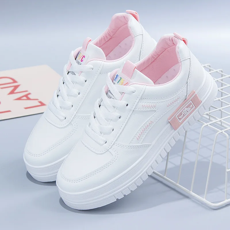 

Женские повседневные туфли, уличная удобная обувь на плоской платформе со шнуровкой, лето 2022