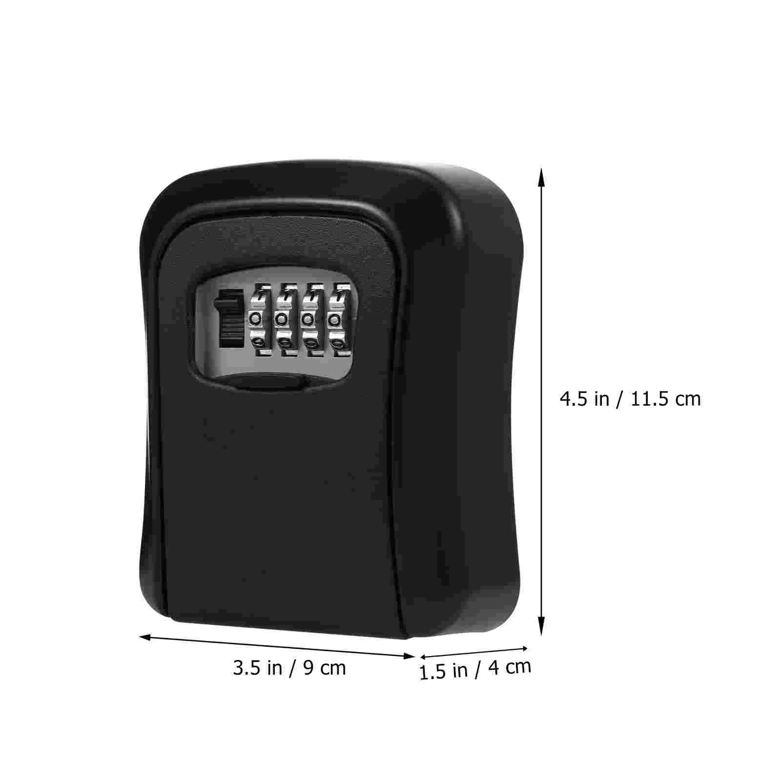 

Key Lock Box Wall Mounted 4 Digit Lock Box Safe Key Storage Lock Box for Outside Realtors Garage Spare Keys Black