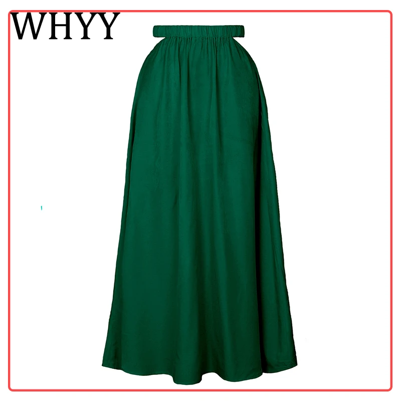 

WHYY Vintage Women's Skirt Midi Skirts A-line Hight Waist Sashes Elegant Korean Fashion Black Skirt