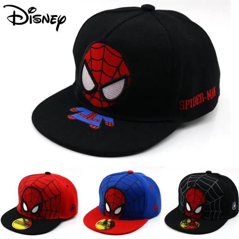 New Disney Spiderman Baseball Cap Cartoon Boys Girls Fashion Spider Man Wild Sunscreen Breathable Kids Wide Brim Hip-Hop Sun Hat