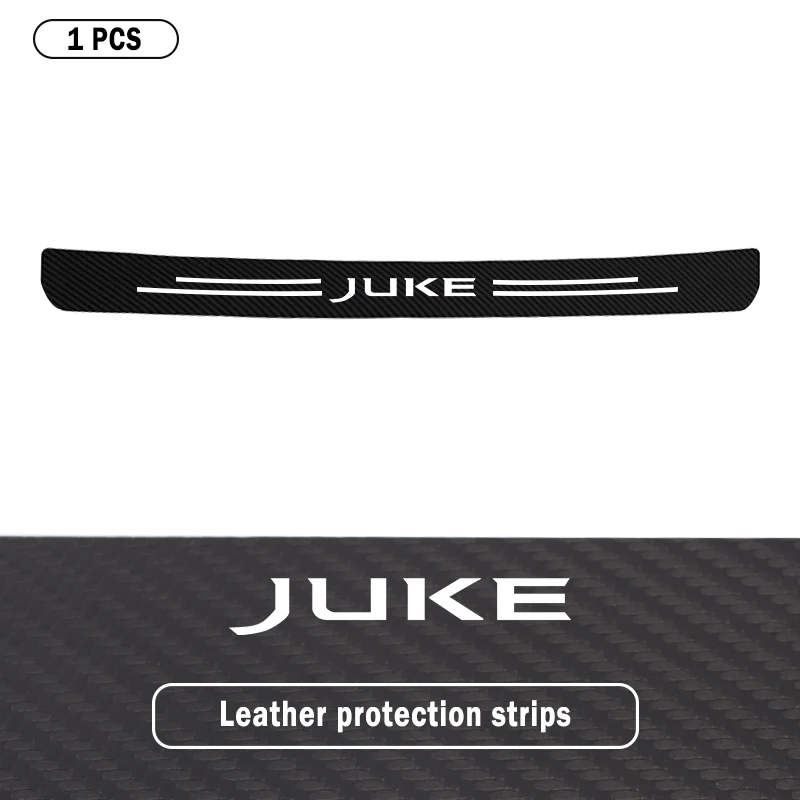 

Наклейки на Автомобильный задний порог и бампер, кожаные наклейки для Nissan Juke F15 F16, логотип из углеродного волокна, защита от царапин, наклейка