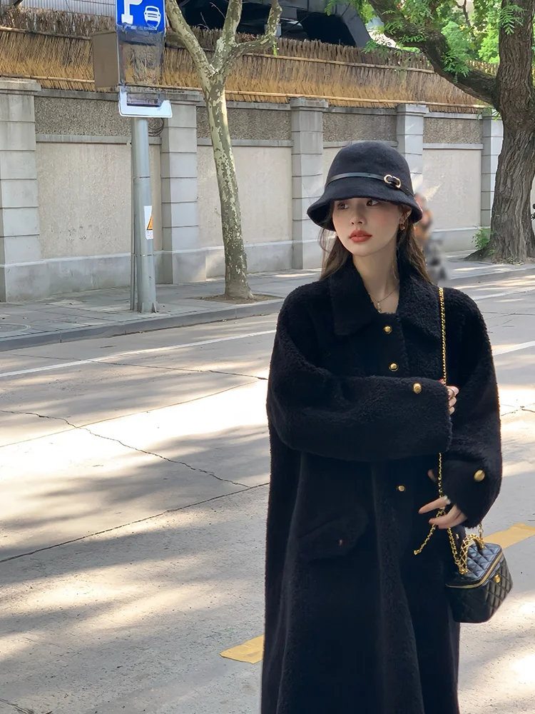 Lmomo Шри-Ланка шерсть ягненка мех верхняя одежда из интегрированного меха 2024