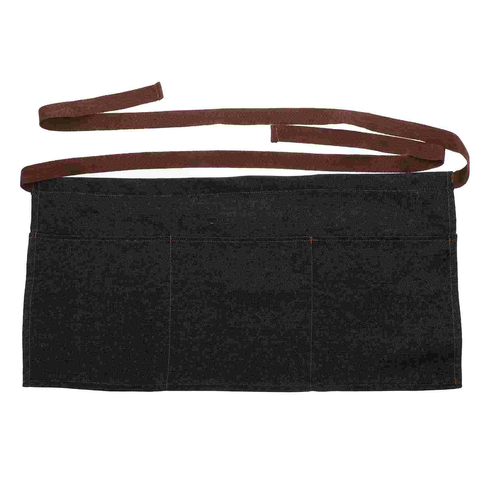

Apron Waist Aprons Half Server Short Pockets Waiter Waitress Cooking Serving Restaurant Black Bakingcafe Women Bistro Denim Men