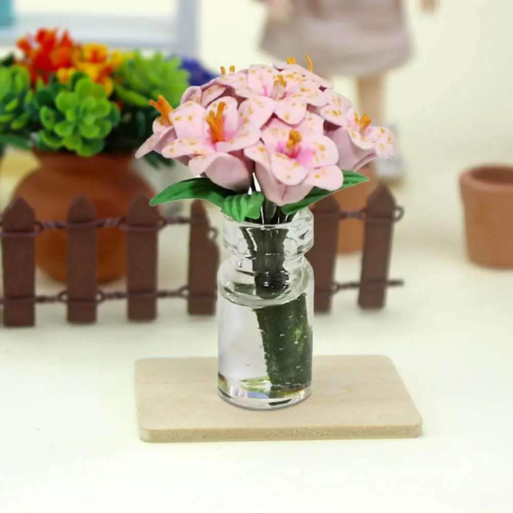 

Useful Doll House Bonsai Realistic Looking Bright Color Creative Mini Simulation Potted Plant for Entertainment