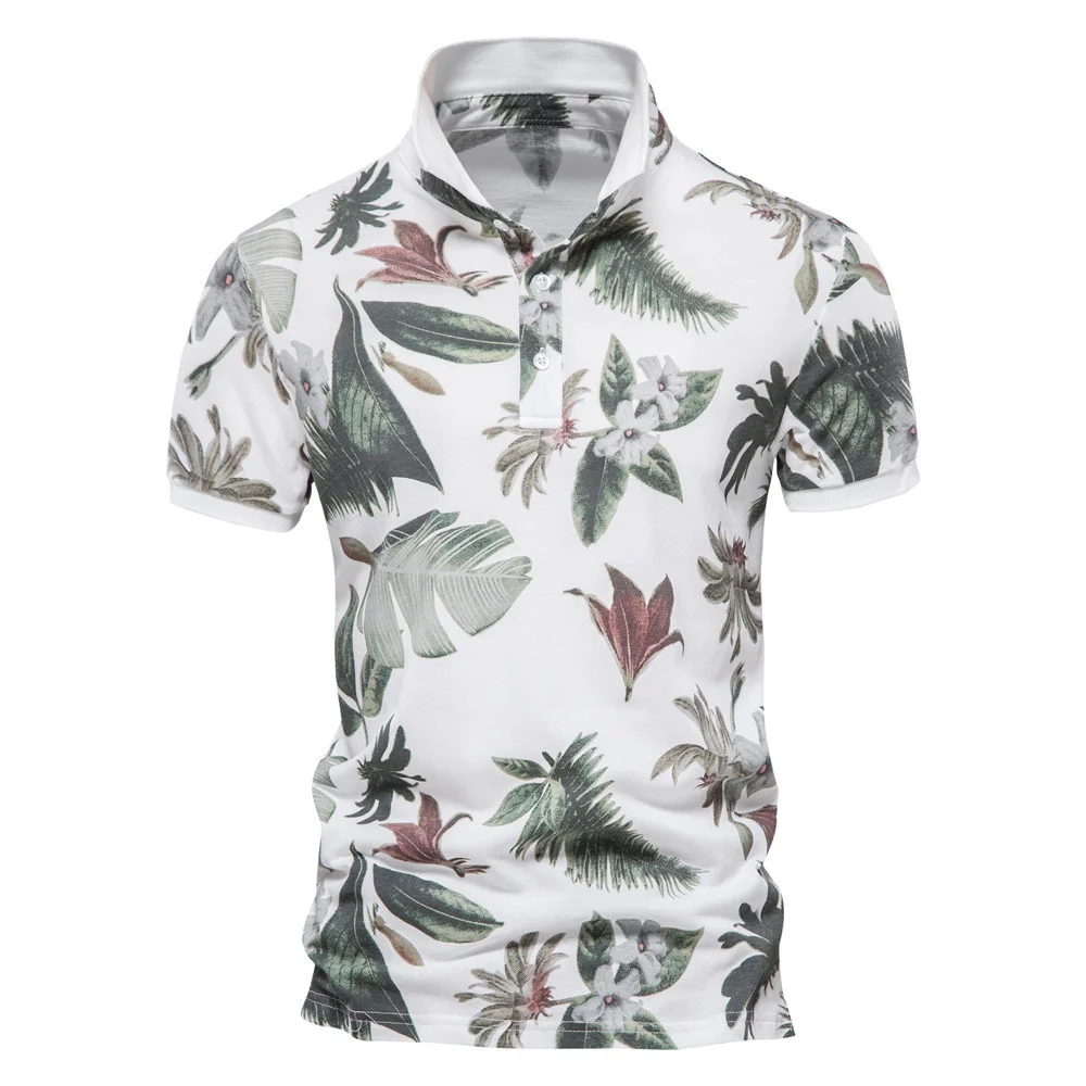 

2022 Summer New Printed Polo Men's Short Sleeve Lapel European T-shirt